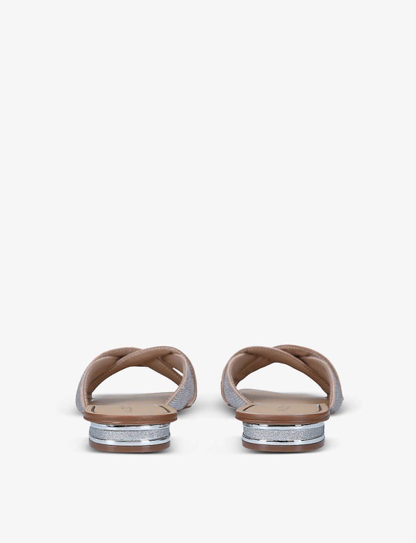 Aldo Bone Fashion Coredith Rhinestone-Embellished Woven Slider Sandals