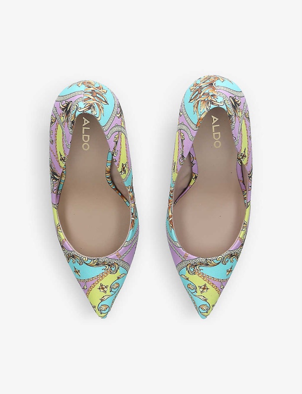 Aldo Mult/Other Fashion Stessy Graphic-Print Pointed-Toe Faux-Leather Courts