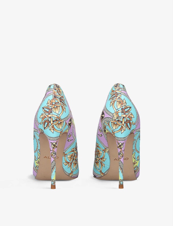 Aldo Mult/Other Fashion Stessy Graphic-Print Pointed-Toe Faux-Leather Courts