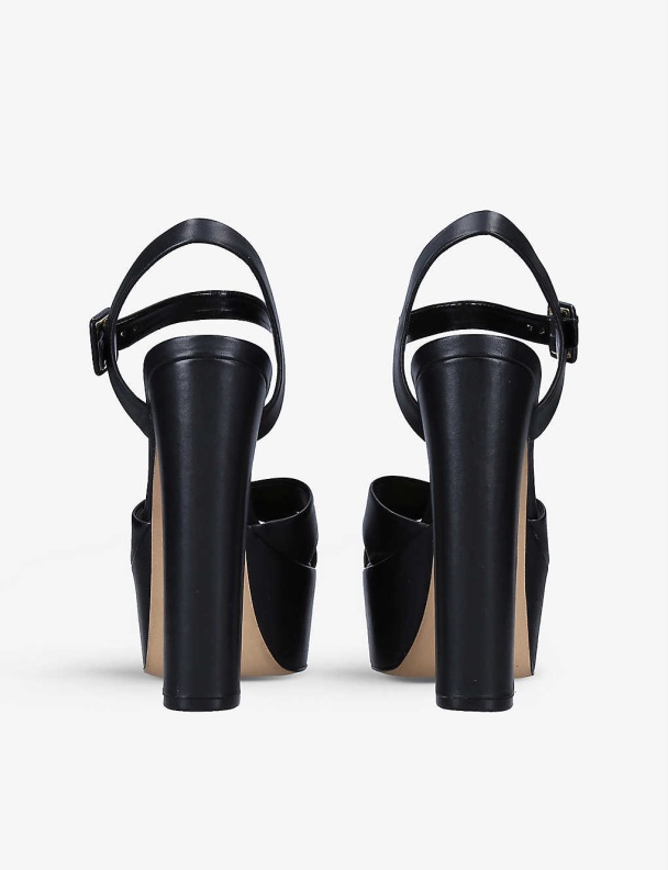 Black Aldo Fashion Camelia Platform Leather Sandals