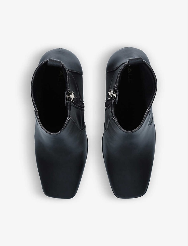 Black Fashion Aldo Aurla Faux-Leather Heeled Ankle Boots