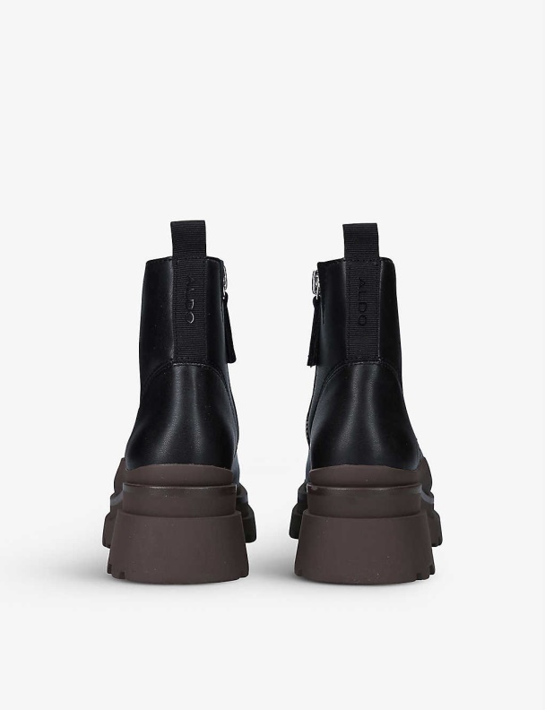 Black March Faux-Leather Ankle Boots Fashion Aldo