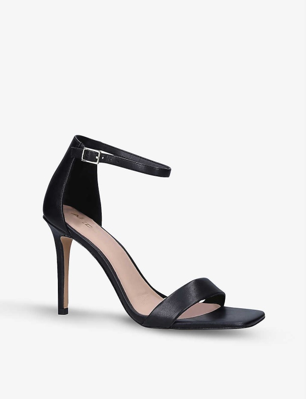 Fashion Aldo Black Afendaven Satin Heeled Sandals