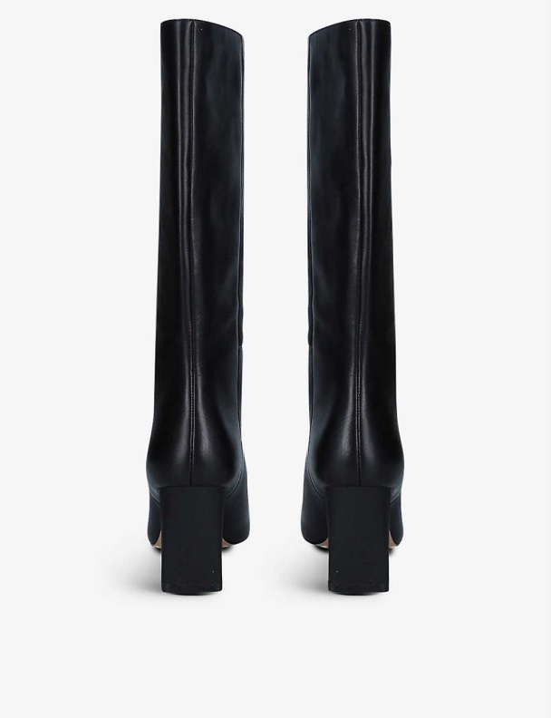 Fashion Aldo Lille Leather Heeled Knee-High Boots Black