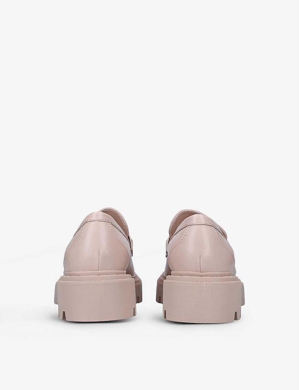 Fashion Beige Aldo Brixton Chain-Detail Chunky-Sole Faux-Leather Loafers