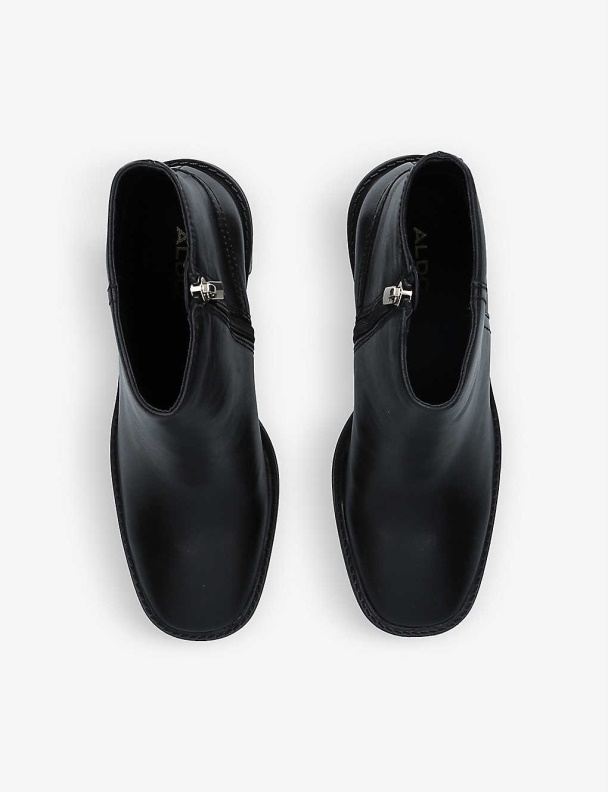 Filly Block-Heel Leather Ankle Boots Fashion Aldo Black