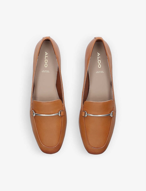 Harriot Square-Toe Leather Loafers Tan Aldo Fashion