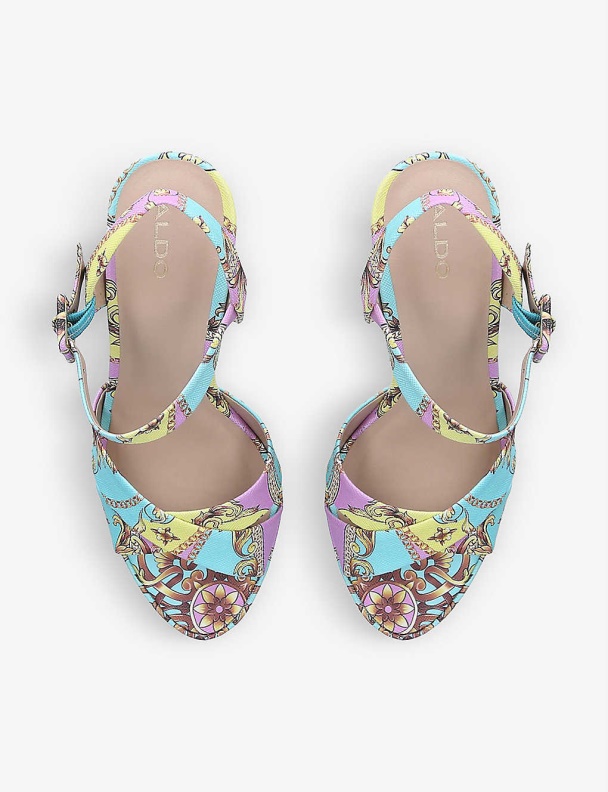 Mult/Other Camelia Graphic-Print Platform-Heel Sandals Aldo Fashion