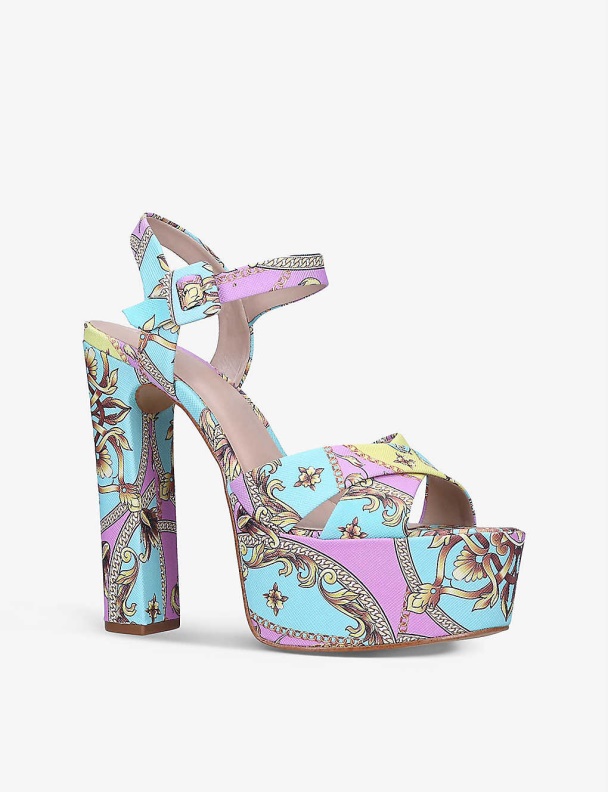 Mult/Other Camelia Graphic-Print Platform-Heel Sandals Aldo Fashion