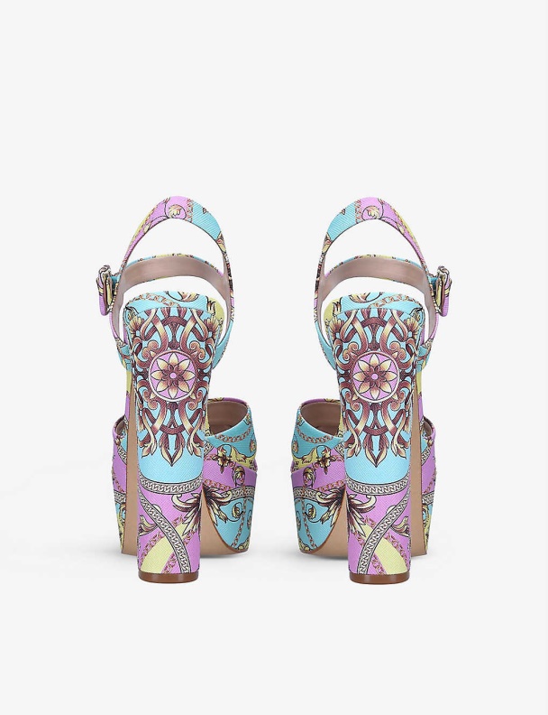 Mult/Other Camelia Graphic-Print Platform-Heel Sandals Aldo Fashion