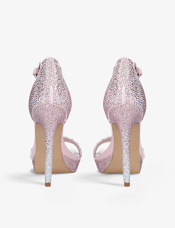 Pale Pink Scarlett Rhinestone-Embellished Woven Heeled Sandals Aldo Fashion