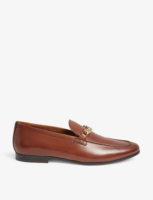 Royton Leather Loafers Cognac Aldo Fashion
