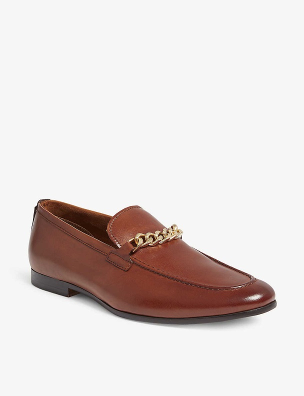 Royton Leather Loafers Cognac Aldo Fashion