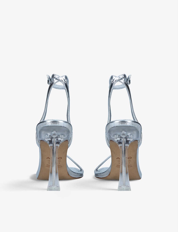 Vivanti Square-Toe Faux-Leather Strappy Sandals Aldo Fashion Silver