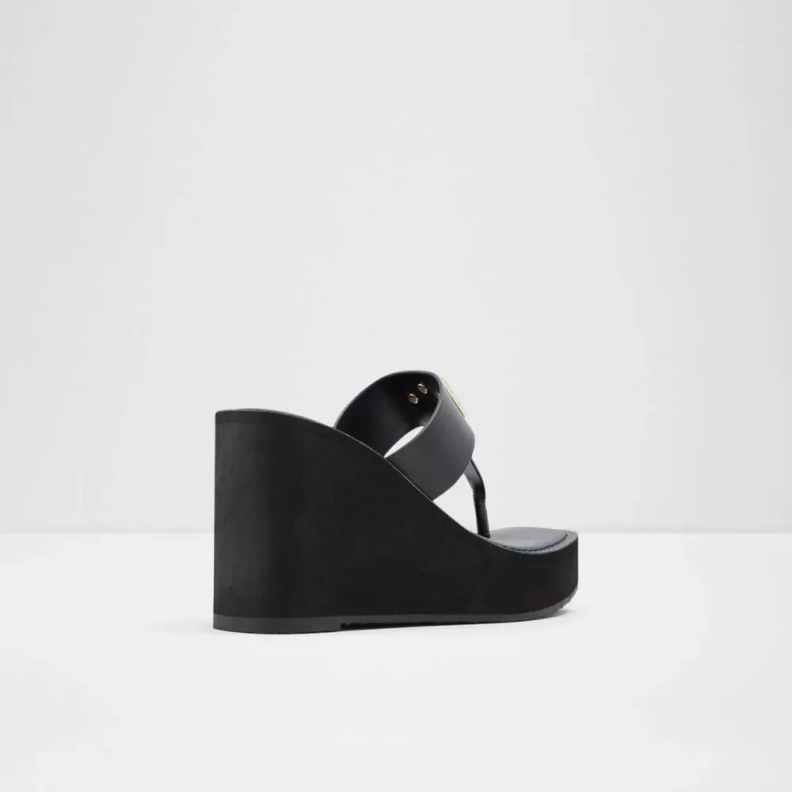 Acarenia Women's Wedge High Heel Sandal Aldo Fashion Black