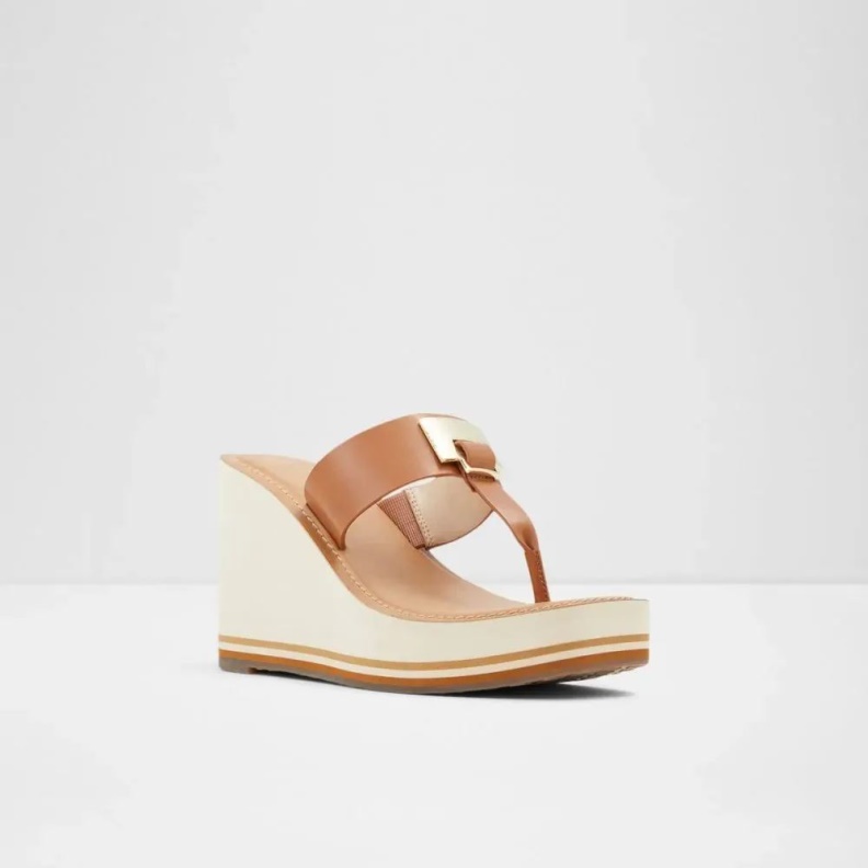 Acarenia Women's Wedge High Heel Sandal Cognac Aldo Fashion