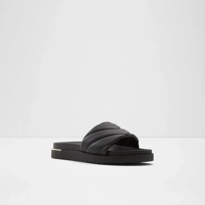 Black Acaswen Women's Round Toe Slide Sandal Aldo Fashion