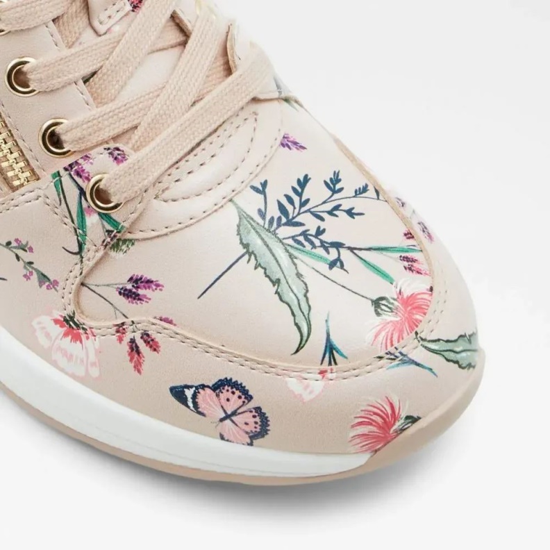 Aldo Adwiwiah Women's Laced-Up Wedge Sneaker Light Pink Fashion