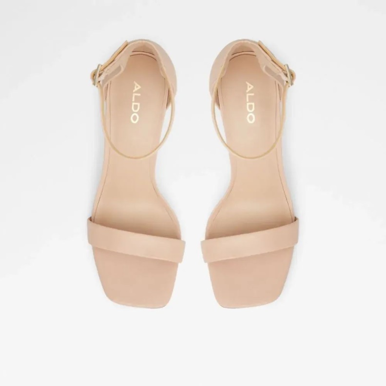 Afendaven Women's Ankle Strap High Heel Sandal Aldo Fashion Bone