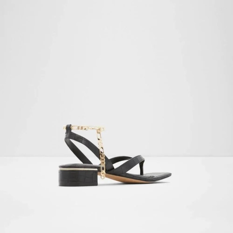 Black Fashion Aldo Agralella Women's Flat Ankle Strap Sandal