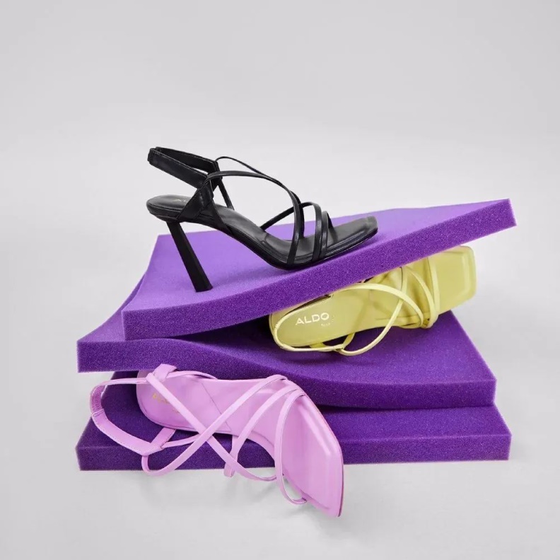 Aldo Amilia Women's Strappy Heeled Sandal Medium Purple Fashion