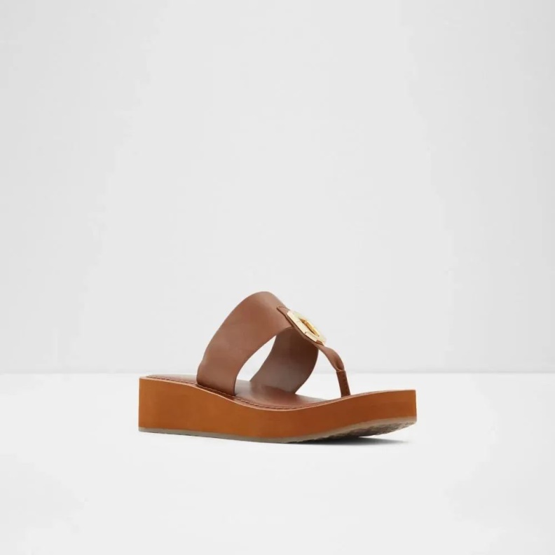 Aldo Cognac Fashion Aminny Women's Thong Beach Sandal