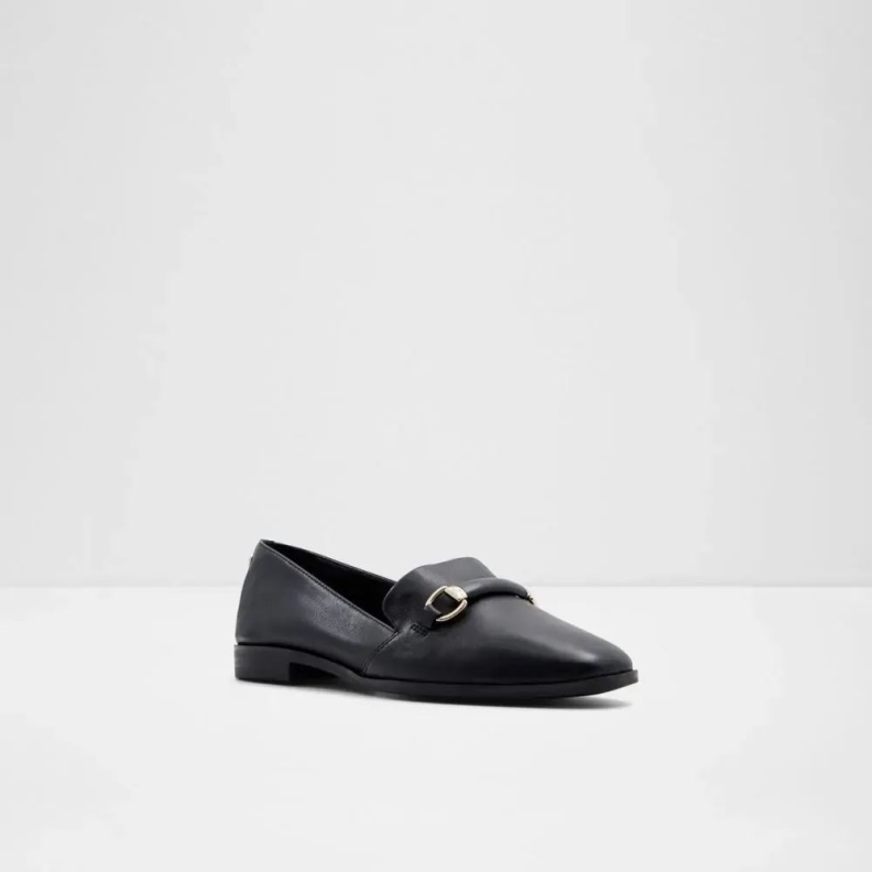 Black Aldo Fashion Applegum Women's Slip On Flat Heel
