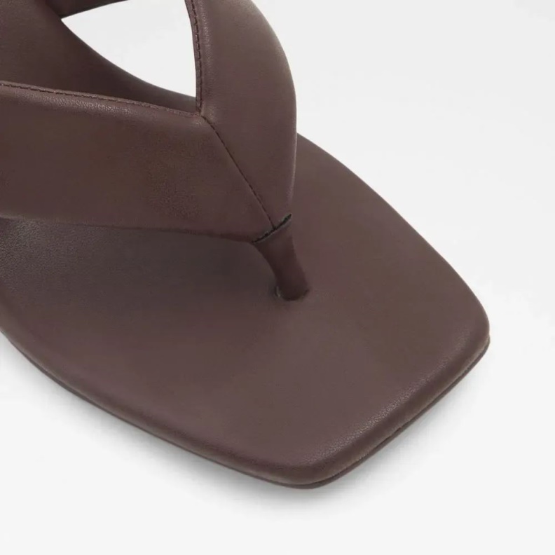 Aldo Fashion Auday Women's Thong Heeled Sandal Dark-Brown