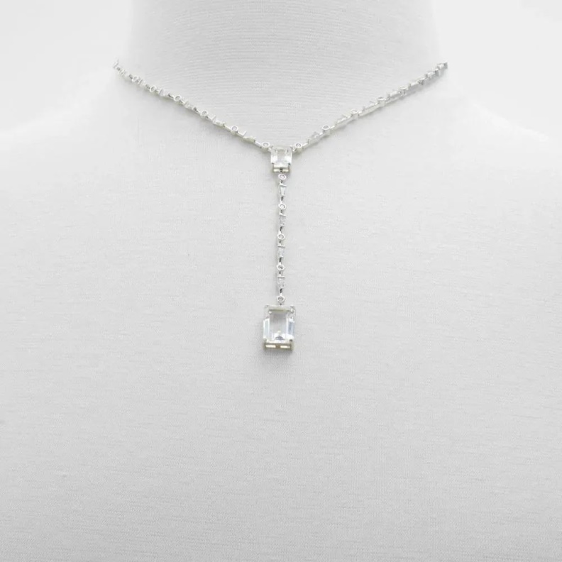 Fashion Silver/Clear Multi Aldo Baguet Women's Accessories Necklace