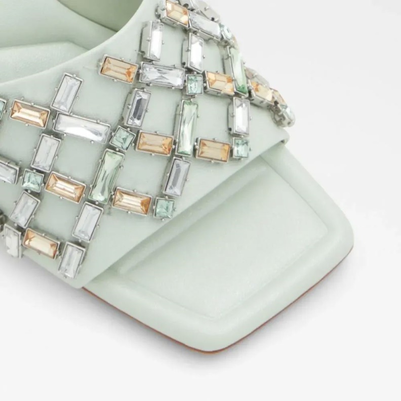 Fashion Light Green Berna Women's Slip On Heeled Sandal Aldo