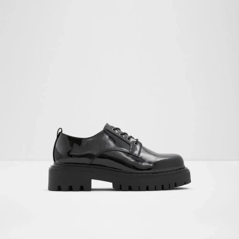 Bigmove Women's Lug Sole Oxford Shoe Fashion Black Aldo