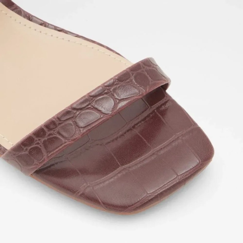 Biliwen Women's Slip On Low Block Heel Sandal Fashion Dark-Brown Aldo