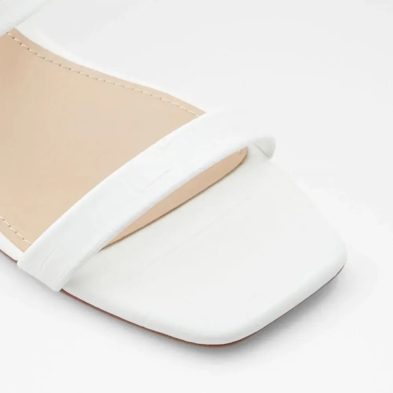 Biliwen Women's Slip On Low Block Heel Sandal White Aldo Fashion