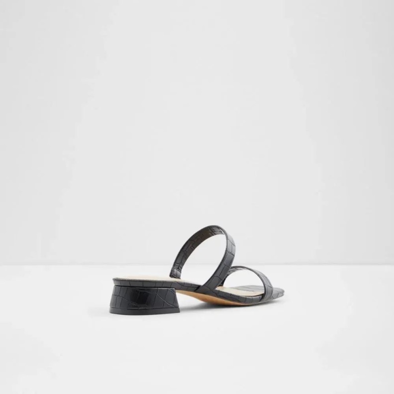 Fashion Black Aldo Biliwen Women's Slip On Low Block Heel Sandal