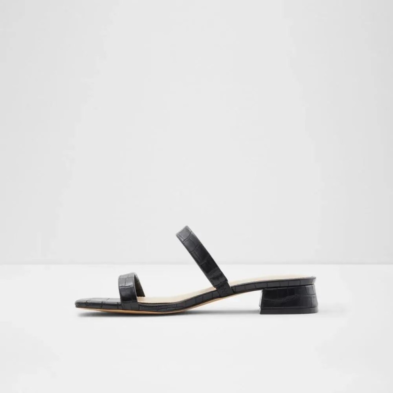 Fashion Black Aldo Biliwen Women's Slip On Low Block Heel Sandal