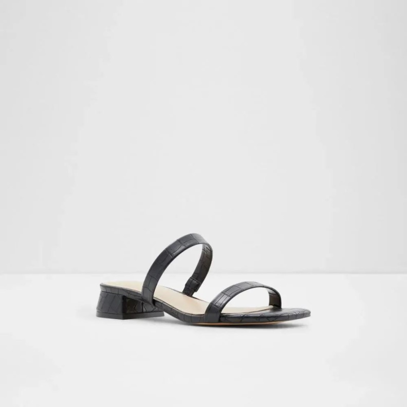 Fashion Black Aldo Biliwen Women's Slip On Low Block Heel Sandal