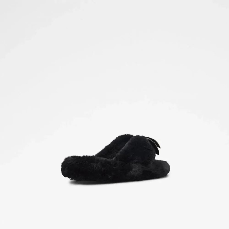 Black Bowpouf Women's Faux Fur Sandal Aldo Fashion