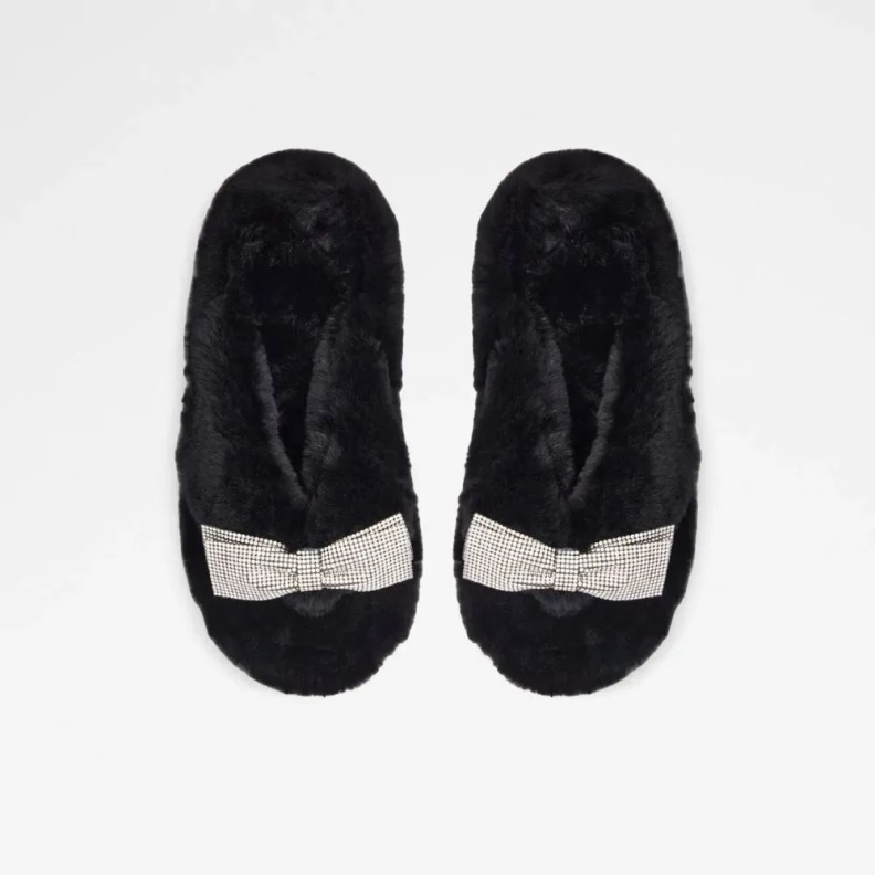 Black Bowpouf Women's Faux Fur Sandal Aldo Fashion