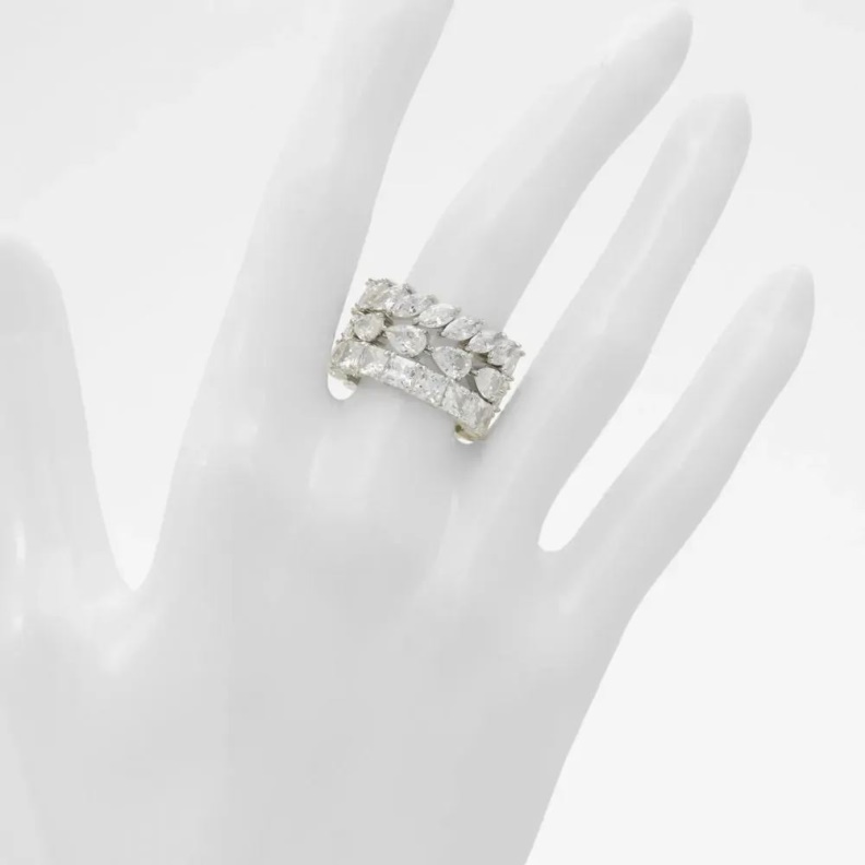 Fashion Silver/Clear Multi Briolette Women's Accessories Ring Aldo