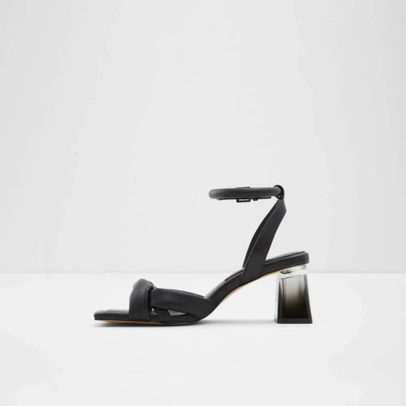 Aldo Fashion Black Bubble Women's Two Piece Heeled Sandal