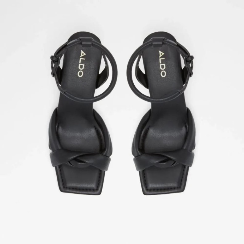 Aldo Fashion Black Bubble Women's Two Piece Heeled Sandal