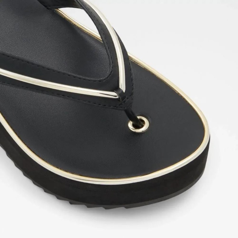 Aldo Fashion Calidan Women's Thong Beach Wedge Sandal Black