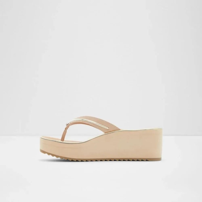 Bone Calidan Women's Thong Beach Wedge Sandal Fashion Aldo