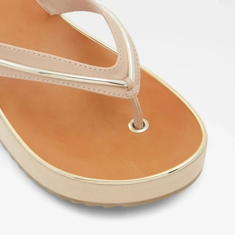 Bone Calidan Women's Thong Beach Wedge Sandal Fashion Aldo