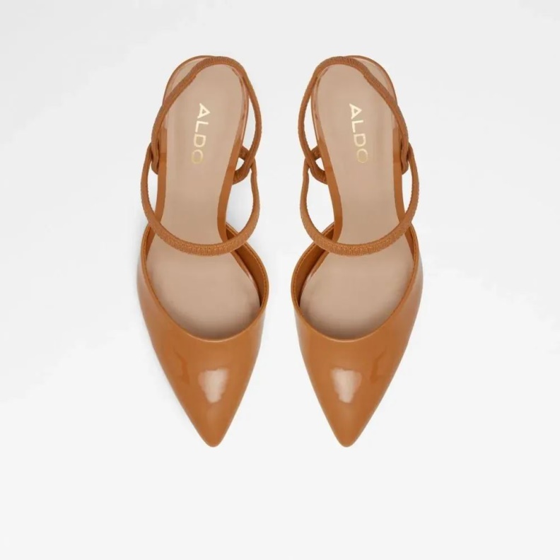 Fashion Aldo Dark-Beige Carrolia Women's Sling Back Heeled Shoe
