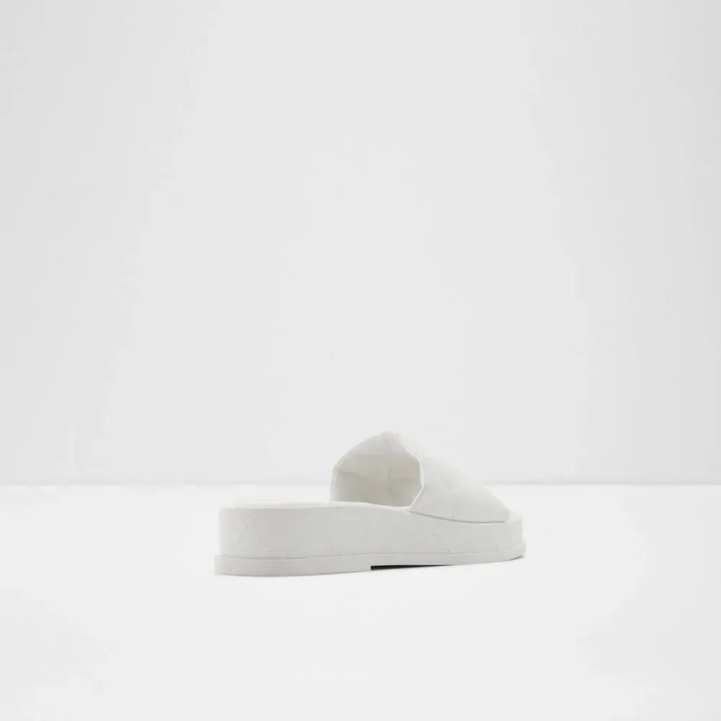 Fashion Aldo White Carreaux Women's Flatform Slide Sandal