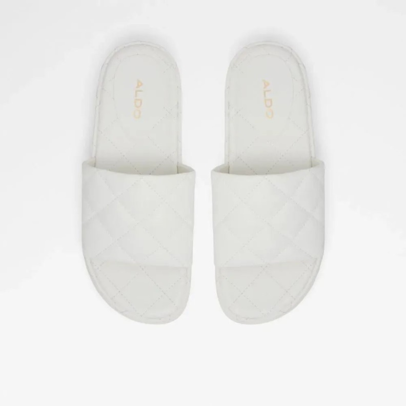 Fashion Aldo White Carreaux Women's Flatform Slide Sandal