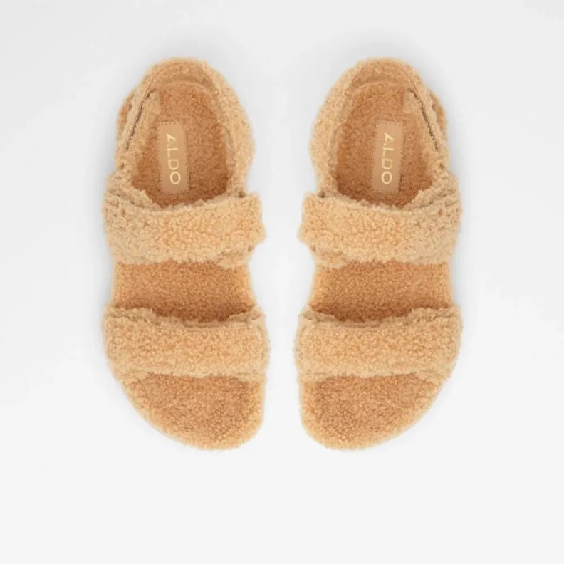 Fashion Aldo Cloud Women's Two Piece Flat Sandal Beige