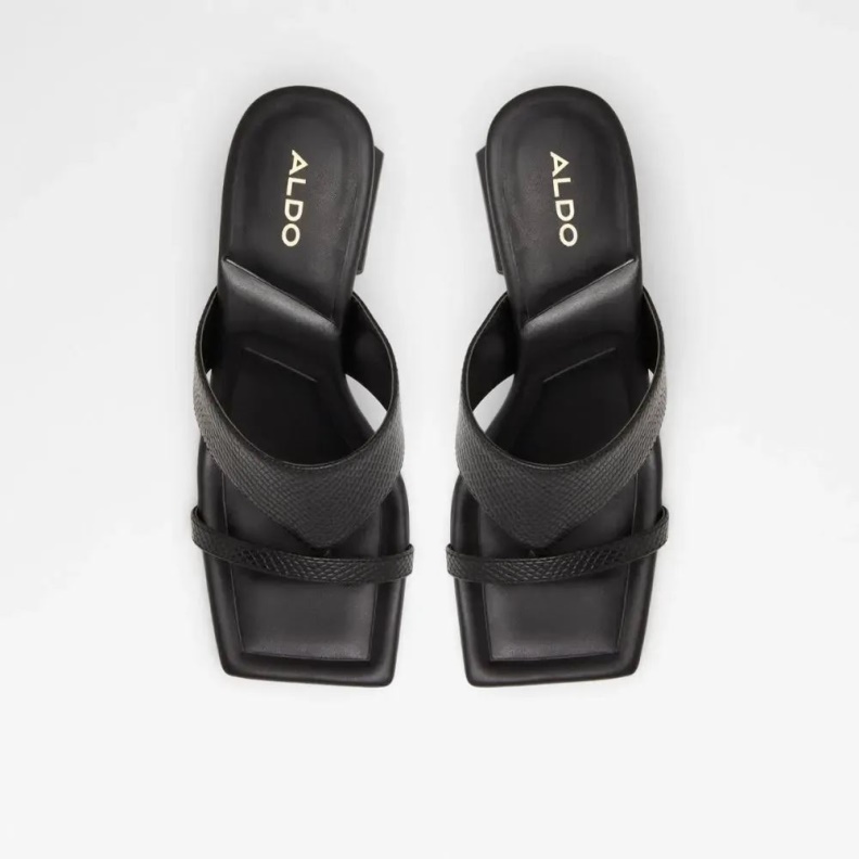 Coasa Women's Square Toe Block Sandal Black Aldo Fashion