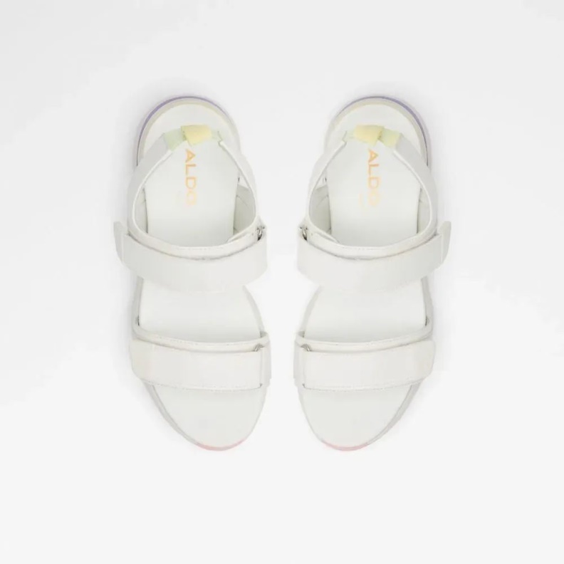 Colbie Women's Two Piece Wedge Sandal Fashion White Aldo